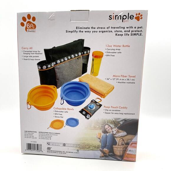 SIMPLE PET Pet Travel Kit Carry all organizer Poop pouch caddy Microfiber towel - Picture 3 of 5